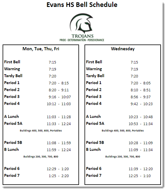 Evans bell schedule: Are there any new changes? Stay informed about your school day plan!