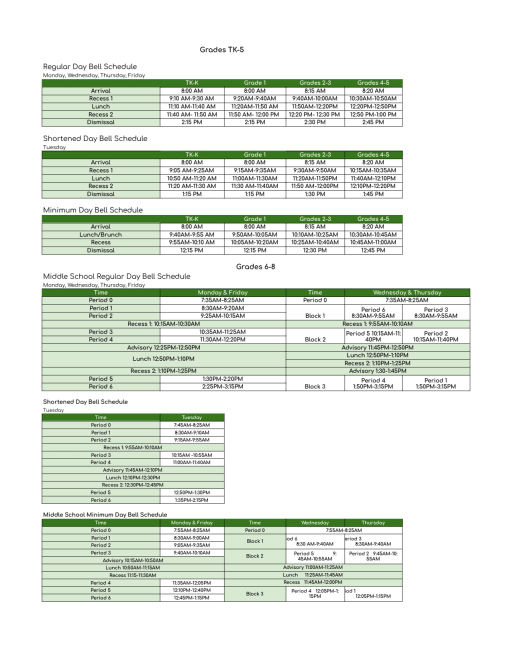 Always have the latest GHC bell schedule: Find the official school day timings right here.