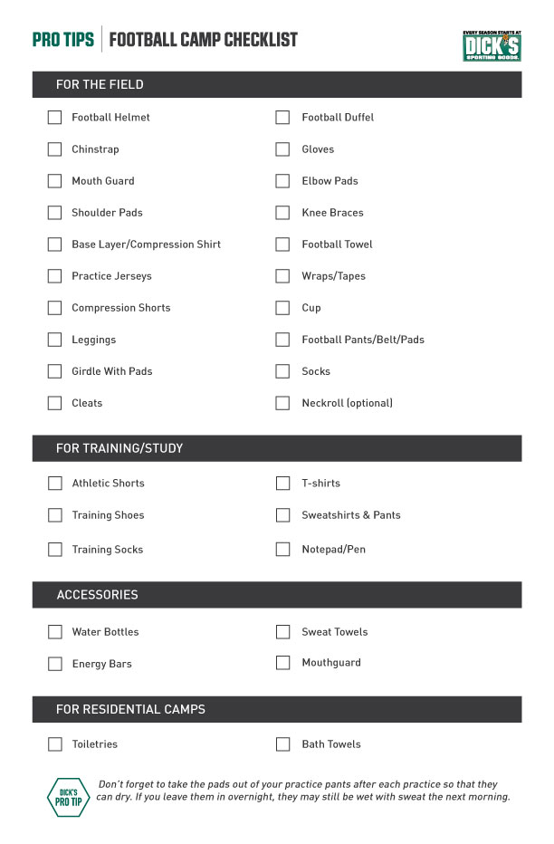 Prepare for UNC Football Camp: What to Bring? A Simple Checklist for Every Young Athlete!