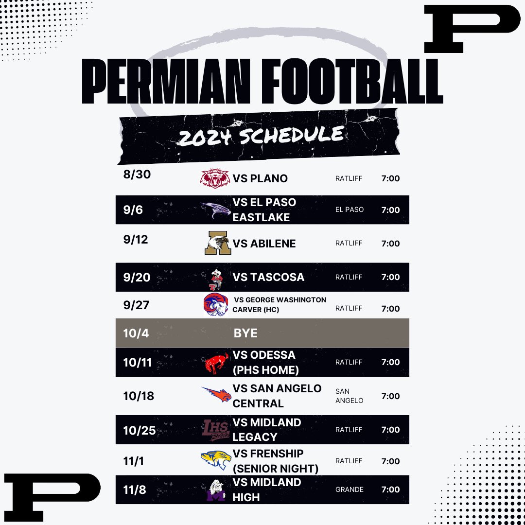 Want the Permian Panthers football schedule? Find all game dates and kick-off times right here.